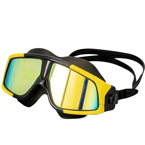 BUPEI Schwimmbrille, wasserdichte und beschlagfreie Schutzbrille, verstellbare Lesung for Sport, Schutzbrille for Männer und Frauen (Color : Yellow) von BUPEI