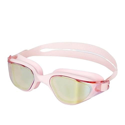 BUPEI Schwimmbrille for Männer, wasserdichte und beschlagfreie Tauchbrille for Frauen, schützende Wassersportbrille, verstellbar (Color : CRX013 Pink) von BUPEI