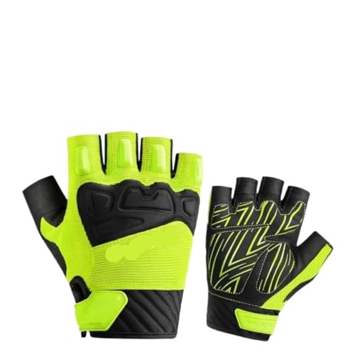 BUPEI Sommer-Halbfinger-Outdoor-Handschuhe for Männer und Frauen, atmungsaktive Sport-Outdoor-Handschuhe (Color : Green Half, Size : XXL 140 160 catties) von BUPEI