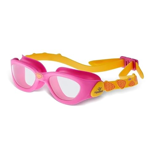 BUPEI Wasserdichte Schwimmbrille mit großem Rahmen, Antibeschlag- und Anti-UV-Gläser for Kinder, Schwimmtrainingsbrille for Kinder 3-12 (Color : Pink-clear lens) von BUPEI