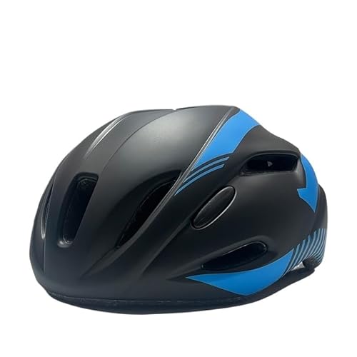 Outdoor-Fahrradhelm mit Rücklichtern, männlicher und weiblicher Schutzhelm, integrierter pneumatischer Helm for Erwachsene (Color : Black Blue) von BUPEI