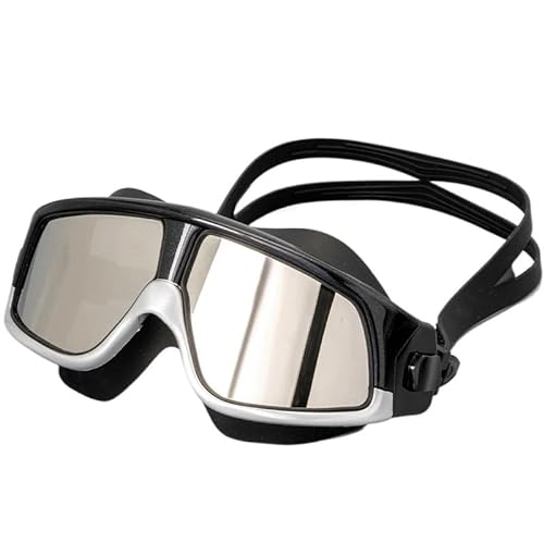 Schwimmbrille, wasserdichte und beschlagfreie Schutzbrille, verstellbare Lesung for Sport, Schutzbrille for Männer und Frauen (Color : Black) von BUPEI