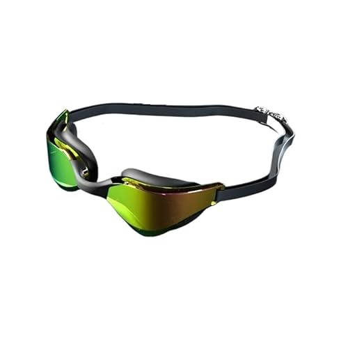 Schwimmbrille HD wasserdicht und beschlagfrei, Schwimmbrille for Erwachsene, professionelle, bequeme, plattierte Brille (Color : Black) von BUPEI