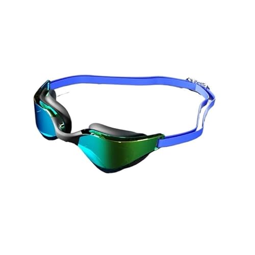 Schwimmbrille HD wasserdicht und beschlagfrei, Schwimmbrille for Erwachsene, professionelle, bequeme, plattierte Brille (Color : Blue) von BUPEI