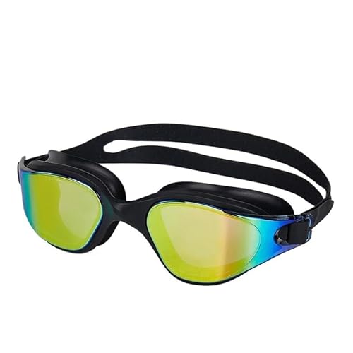 Schwimmbrille for Männer, wasserdichte und beschlagfreie Tauchbrille for Frauen, schützende Wassersportbrille, verstellbar (Color : CRX013 Black) von BUPEI