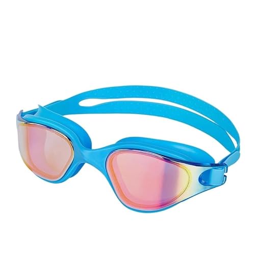 Schwimmbrille for Männer, wasserdichte und beschlagfreie Tauchbrille for Frauen, schützende Wassersportbrille, verstellbar (Color : CRX013 Blue) von BUPEI