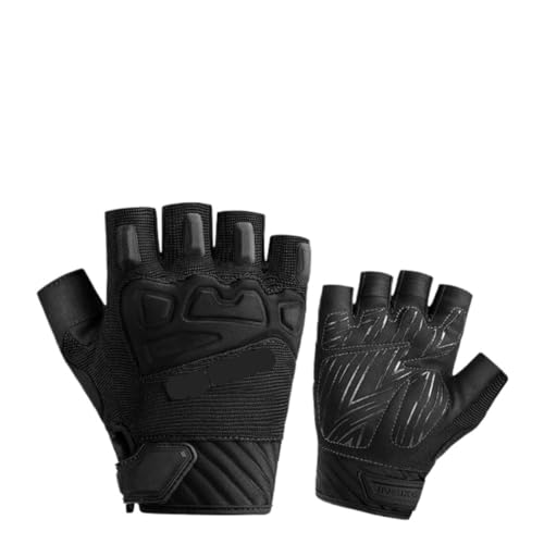 Sommer-Halbfinger-Outdoor-Handschuhe for Männer und Frauen, atmungsaktive Sport-Outdoor-Handschuhe (Color : Black Half, Size : L 100 120 catties) von BUPEI