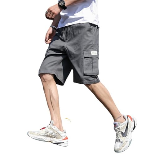 BURAANSH Männer Shorts Casual Lose Sport Hosen Overalls Männer Sommer Mode Strand Hosen Shorts Männer,GRAU,8XL (125–135 Kg) von BURAANSH