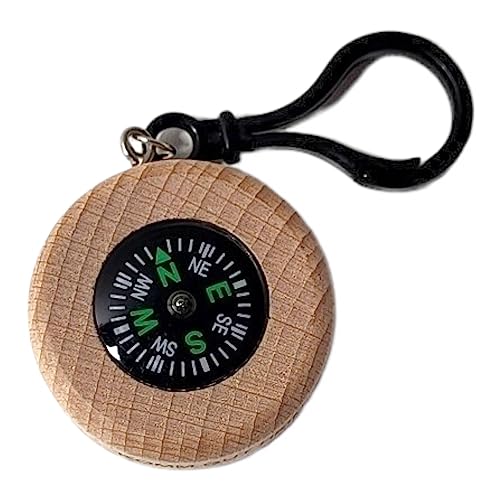 BUSDUGA 4331 Holz Kompass als Anhänger, 4,5x2cm, Wegweiser Schlüsselanhänger von BUSDUGA