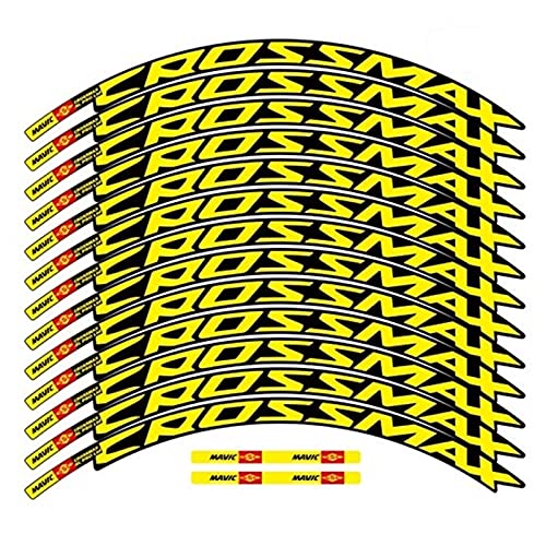 Fahrrad-Radaufkleber Mavic Crossmax SL PRO MTB-Radaufkleber Breite 18 mm PRO Fahrrad-Radaufkleber Fahrradaufkleber for Zwei Räder Aufkleber MTB-Felgenaufkleber (Color : 29er Yellow) von BUSEB