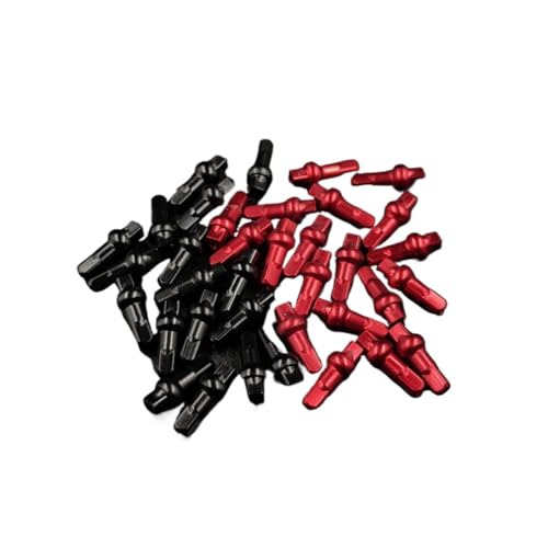 BUSYCUTE Säulennippel, 14 G, Aluminiumlegierung, Messing, Doppelvierkant, 14,4/16/18 mm, schwarz, rot, Rennrad-Speichen, hohe Festigkeit, 64, 80, 100 Stück (Farbe: schwarze Legierung, 16 mm, 80 Stück) von BUSYCUTE