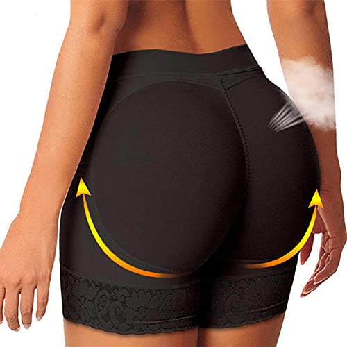 BUXIANGGAN Shorts Kurze Damen Hose Damen Po-Enhancer Höschen Hip Enhancer Höschen Push Up Damen Shorts-Schwarz_M von BUXIANGGAN