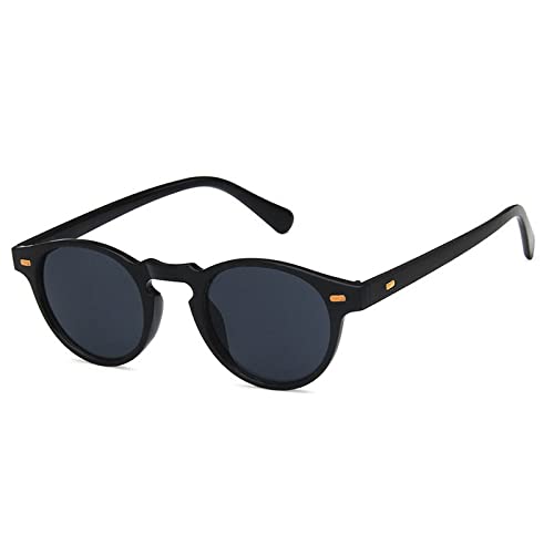 BUXIANGGAN Sonnenbrille Herren Herrenmode Oval Kleine Sonnenbrille Klar Klassische Uv400 Sonnenbrille Für Transparente Farbtöne Für Damen Schwarz von BUXIANGGAN