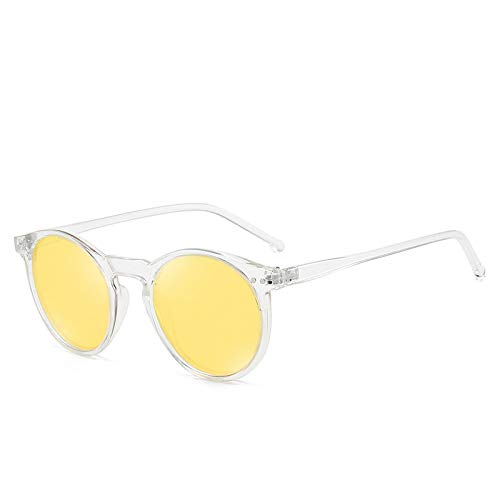 BUXIANGGAN Sonnenbrille Herren Mode Polarisierte Sonnenbrille Weiche Transparente Farbe Rahmen Klare Linse Sonnenbrille Klassische Vintage Sonnenschirme Für Männer Frauen Gelb von BUXIANGGAN