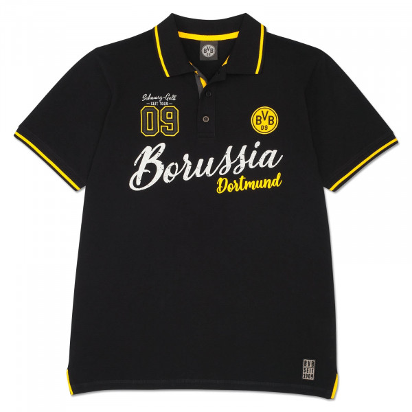 BVB Poloshirt Elements, Größe M für Herren, schwarz von BVB