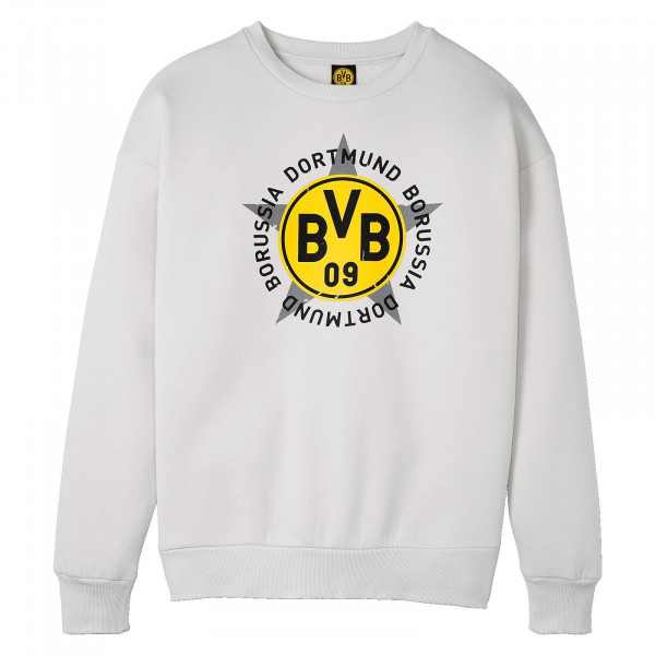 BVB Retro Sweatshirt grey, Größe M für Herren, grau (silbergrau) von BVB