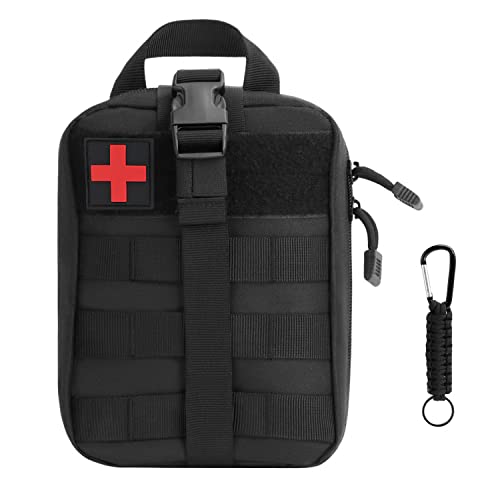 BWBIKE Taktische Erste Hilfe Hüfttaschen, 600D Nylon Miltary Molle Medical Pouch Multifunktionale Gürteltasche Outdoor Emergency Survival Kits Tasche für Camping,Wandern,Radfahren,Klettern,Schwarz von BWBIKE