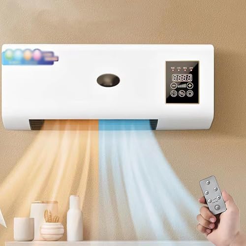 BXSUKEYOU Mini -Klimaanlagen - Wand montierte Heizung mit Fernbedienung, 8h -Timer, ideal für Zelt, Schlafzimmer, Wohnzimmer, Büro - Coole & Warm -Funktion von BXSUKEYOU