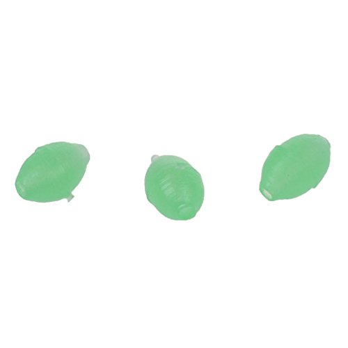 BYCUFF Angelköder, leuchtet im Dunkeln, grüne Eierperlen, 3 mm x 4 mm, 100 Stück von BYCUFF