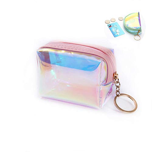Holographic Geldbörse PU Mini-Gelee-Karte Handbag Transparency Reißverschluss-Tasche Keychain Frauen Wallet Für Weiblich von BYFRI