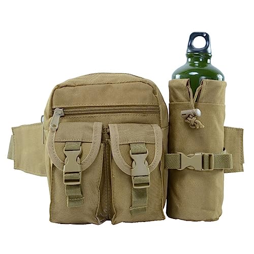 BYNYXI Taktisch Hüfttasche mit Flaschenhalter, Militärisch Bauchtasche Herren Damen Multifunktionale Gürteltasche Militär Outdoor 900D Oxford Waistbag für Wandern Radfahren Camping Trekking von BYNYXI