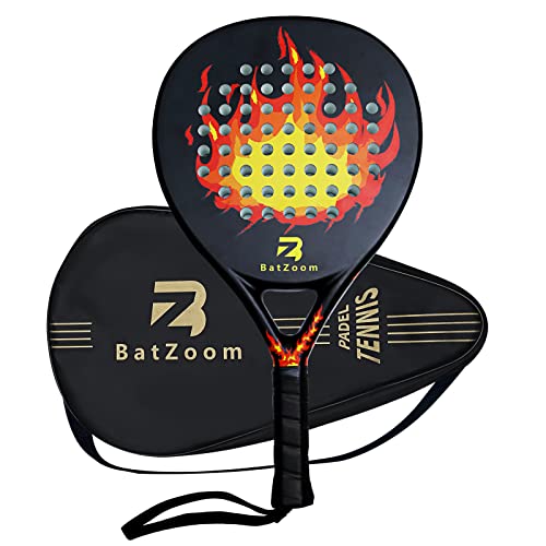 BatZoom Paddel/Pop/Padel Tennisschläger mit Tasche, strapazierfähige Carbon-Oberfläche mit weichem Eva-Schaumkern, perfekt für Anfänger und Fortgeschrittene von BZ BatZoom