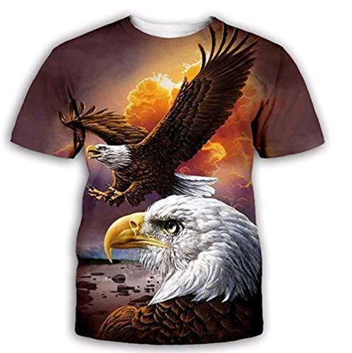 BZNOO Unisex 3D Druck T Shirt，Unisex Adler Grafik T-Shirt Sommer Casual Kurzarm Neuheit T-Shirts T-Shirts Tops Street Wear Für Männer Frauen-M von BZNOO
