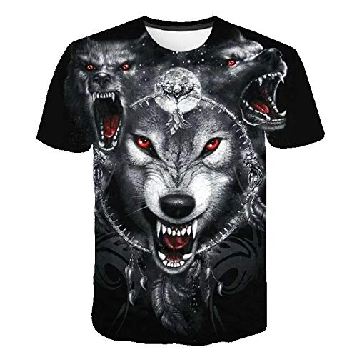 BZNOO Unisex 3D Druck T Shirt，Unisex Wolf Grafik T-Shirt Sommer Casual Kurzarm Neuheit T-Shirts T-Shirts Tops Street Wear Für Männer Frauen-3Xl von BZNOO