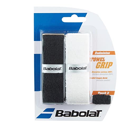 2 Grip Towel Babolat Badmintonschläger, Schwarz/Weiß von Babolat