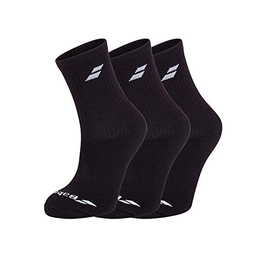 Babolat 3 Pairs Pack Unisex - Erwachsene Socken L Schwarz/Schwarz von Babolat