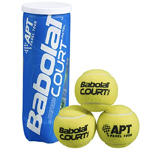 Babolat - Court Padel X3 - Packung mit 3 Padelbällen - Komfortabel und Widerstandsfähig - Vom Internationalen Padel-Verband Zugelassen - Offizielle Bälle der APT Padel Tour - Französische Marke von Babolat