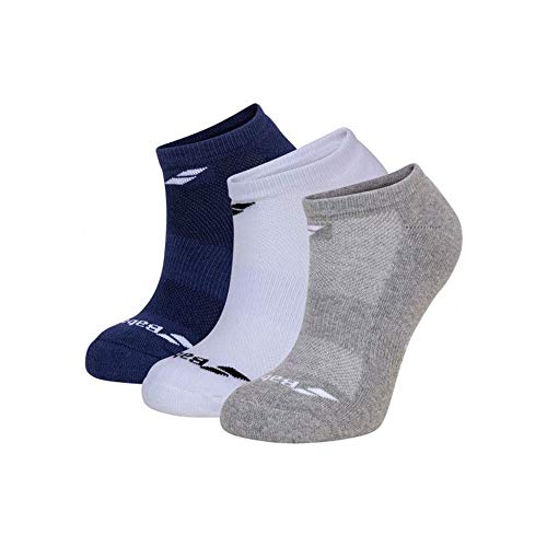 Babolat Invisible 3 Pairs Pack Socken, Weiß, Blau (Estate Blue), Grau, 35/38 von Babolat