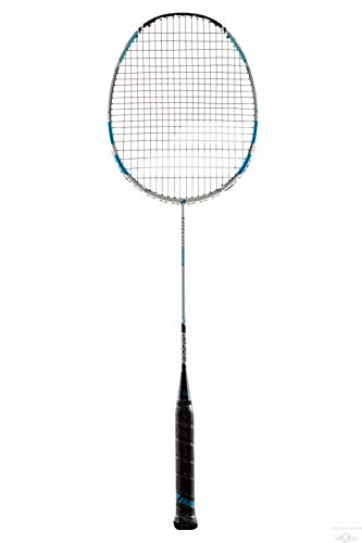 Badmintonschläger Babolat Satelite Essential weiß/blau besaitet mit Schutzhülle von Babolat