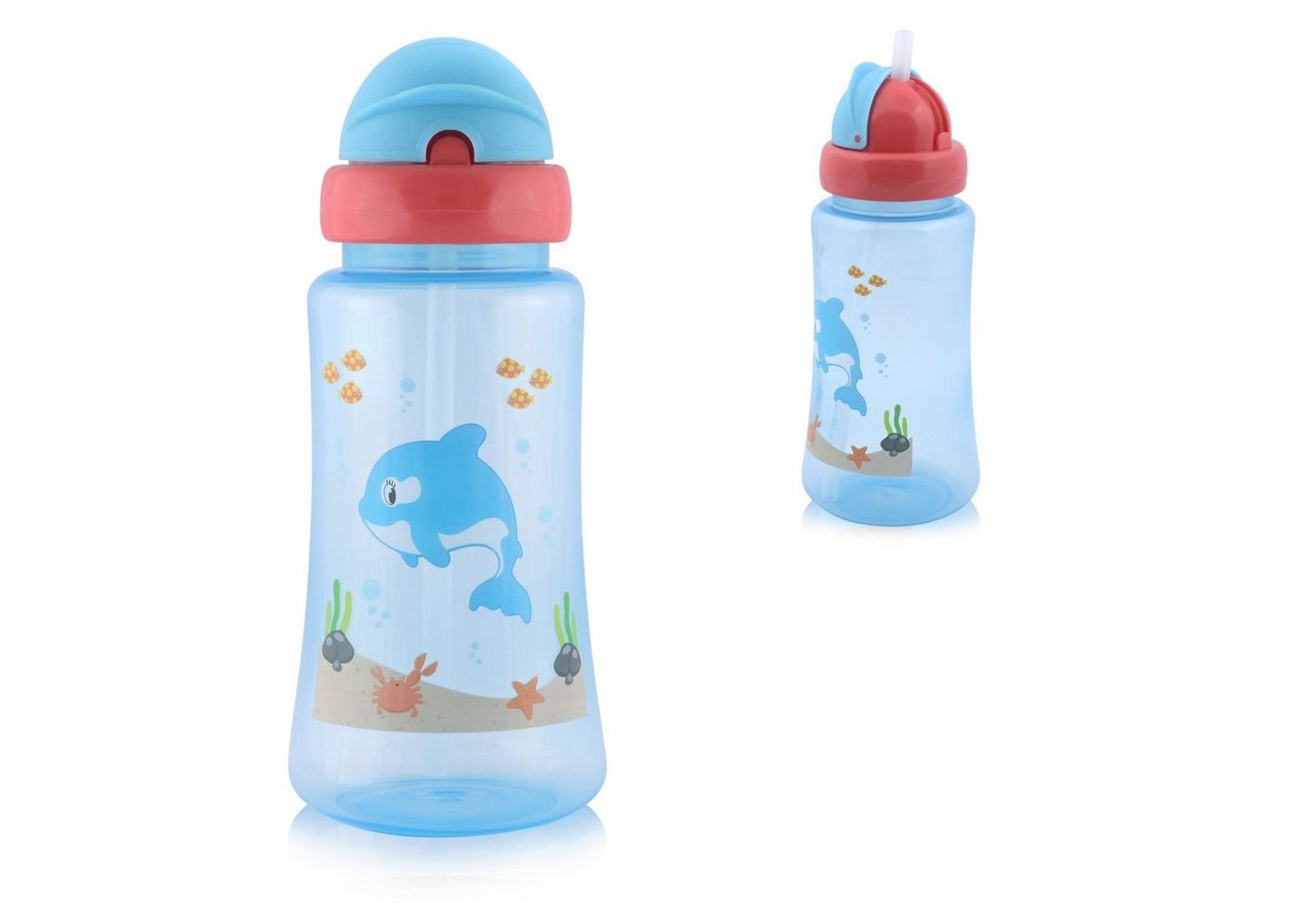Baby Care Trinkflasche Trinkflasche Sport Sipper 330ml, Strohhalm, Tiere, Schutzdeckel von Baby Care