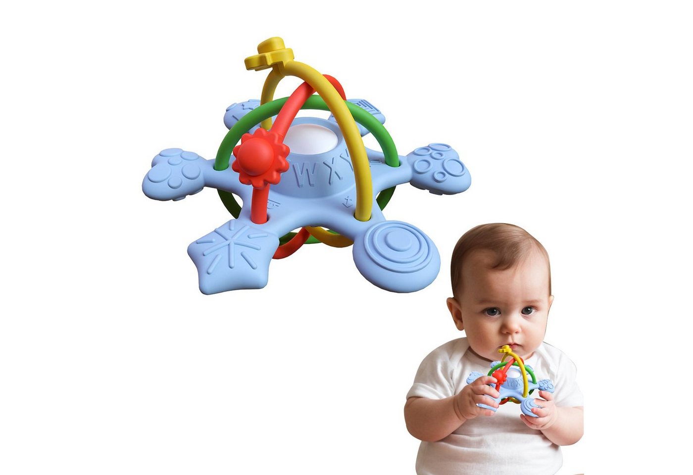 Baby Ja Lernspielzeug Beißspielzeug,Greifball Babyspielzeug,Silikon Rasselspielzeug, Beißspielzeug Baby ab 3 Monate von Baby Ja