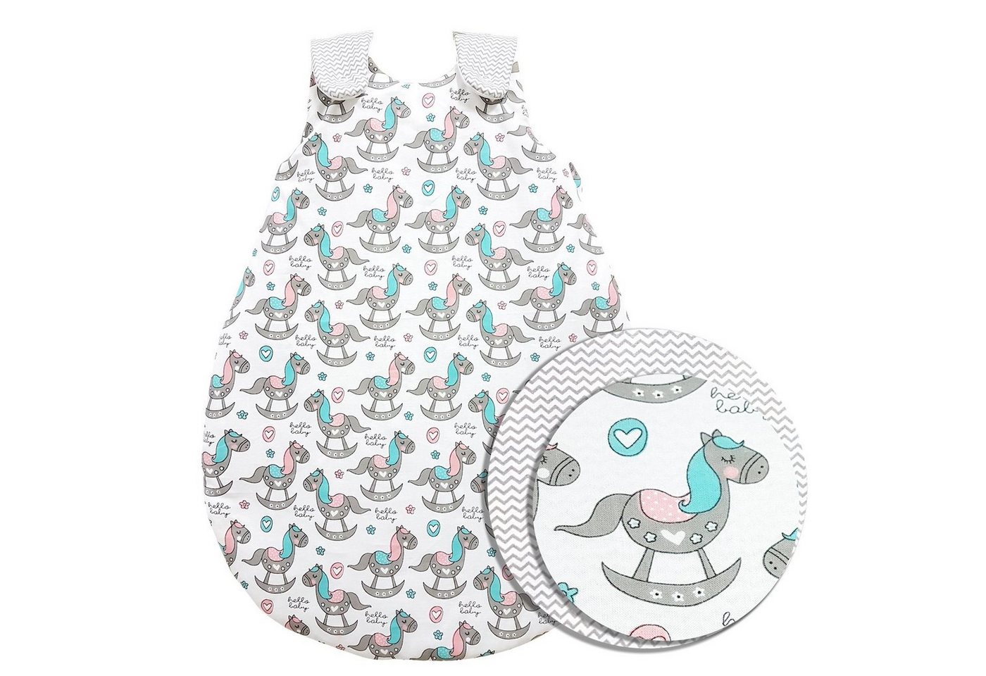 Baby-Joy Babyschlafsack Baby-Joy Schlafsack für Babys ZICK-ZACK Linie 100% Baumwolle WARM gefü (1 tlg), Atmungsaktiv. Kuschelweich. von Baby-Joy