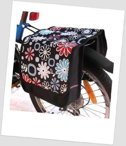 Kinder-Fahrradtasche Joy Satteltasche Gepäckträgertasche Fahrradtasche 2 x 5 Liter Farbe: 04 Flower Sky von Baby-Joy