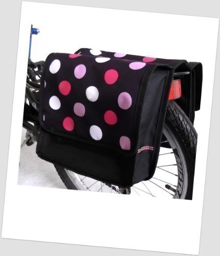 Kinder-Fahrradtasche Joy Satteltasche Gepäckträgertasche Fahrradtasche 2 x 5 Liter Farbe: 43 Dots 3 Black von Baby-Joy