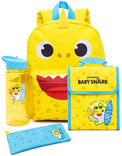Baby Shark Rucksack Set Kleinkinder Kindergarten 4 -teilige Lunchbox Wasserflasche von Baby Shark