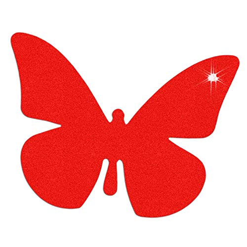 Reflektor Aufkleber Schmetterling, Reflexfolie Sticker, reflektierend (rot) von Baby-Sicherheits-Reflektor