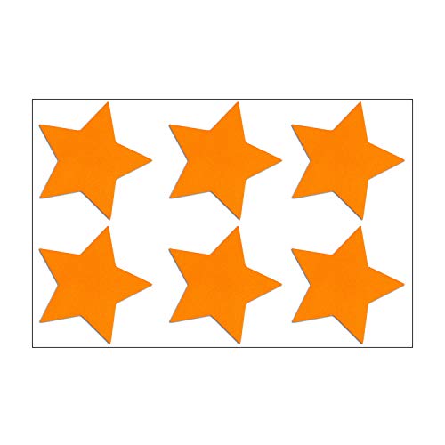 Reflektor Sterne Aufkleber Set, 6 reflektierende Sticker, je 4,5 x 4,5 cm, orange reflektierend von Baby-Sicherheits-Reflektor