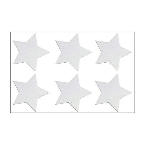 Reflektor Sterne Aufkleber Set, 6 reflektierende Sticker, je 4,5 x 4,5 cm, silberweiß (weiß-Reflex) von Baby-Sicherheits-Reflektor