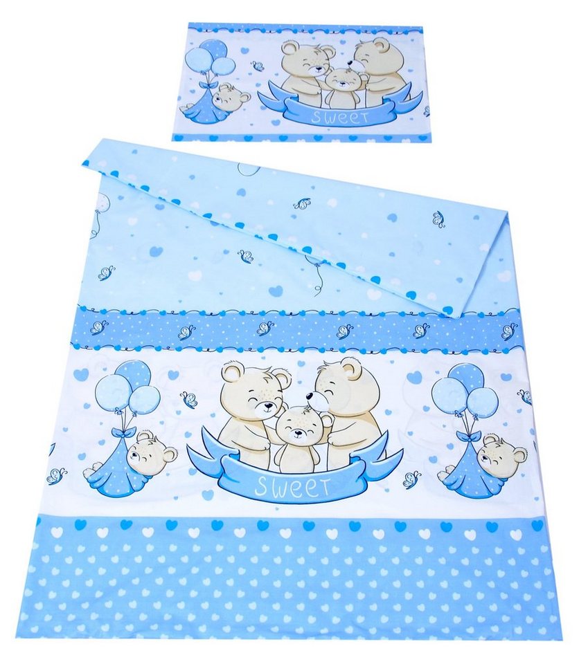 Babybettwäsche BABYLUX Kinderbettwäsche 2 Tlg. 90 x 120 cm Bettwäsche Bettbezug Kind, BabyLux, 135. Sweet Blau von BabyLux