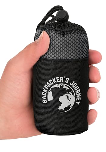 Backpacker's Journey Hüttenschlafsack Ultraleicht (nur 225g) aus 100% Baumwolle. Hygieneschlafsack ohne Reissverschluss (Keine Wärmeleistung) - Grau von Backpacker's Journey