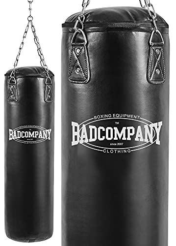 Bad Company Boxsack inkl. Heavy Duty Vierpunkt-Stahlkette I Vinyl Punching Bag, gefüllt I 150 x 35 cm von Bad Company