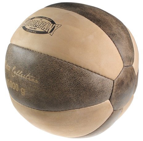 Bad Company I Retro Medizinball 5 Kg I Vollball aus Leder I Braun von Bad Company