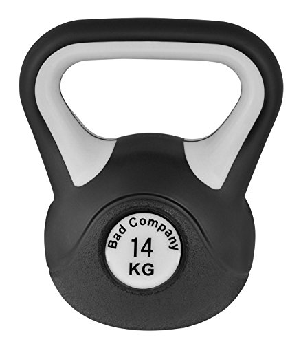 Bad Company Kettlebell I Kugelhantel aus Kunststoff I Schwunghantel Workout in verschiedenen Gewichtsstufen I 14 kg (Black & White) von Bad Company