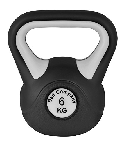 Bad Company Kettlebell I Kugelhantel aus Kunststoff I Schwunghantel Workout in verschiedenen Gewichtsstufen I 6 kg (Black & White) von Bad Company