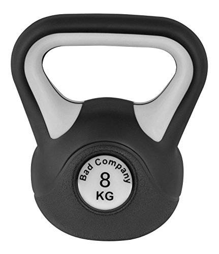 Bad Company Kettlebell I Kugelhantel aus Kunststoff I Schwunghantel Workout in verschiedenen Gewichtsstufen I 8 kg (Black & White) von Bad Company