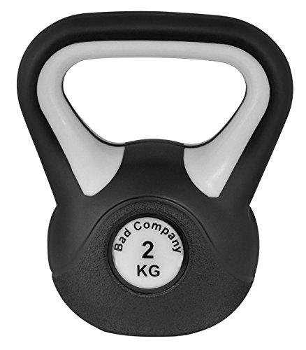 Bad Company Kettlebell I Kugelhantel aus Kunststoff I Schwunghantel Workout in verschiedenen Gewichtsstufen I 2 kg (Black & White) von Bad Company